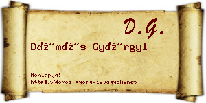 Dömös Györgyi névjegykártya